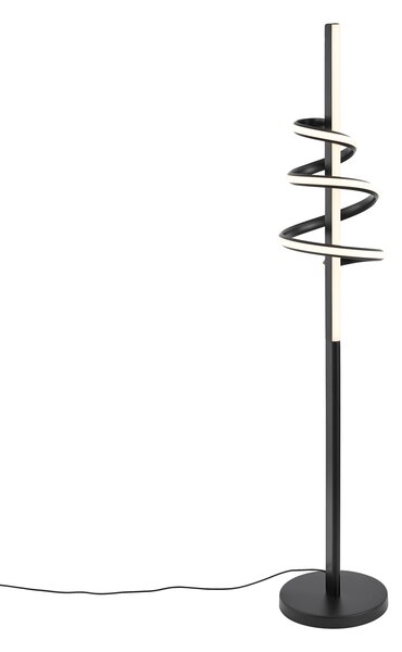 Designerska lampa podłogowa czarna z możliwością ściemniania LED i 3-stopniowym przełącznikiem - Rolla