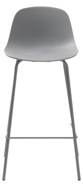 Szary plastikowy hoker (wysokość siedziska 67,5 cm) Whitby – Unique Furniture
