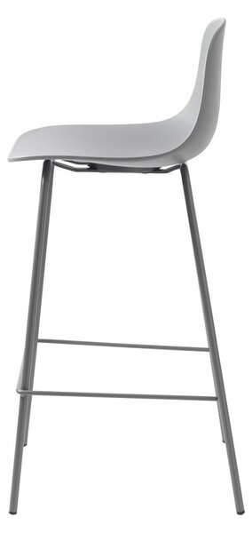 Szary plastikowy hoker (wysokość siedziska 67,5 cm) Whitby – Unique Furniture