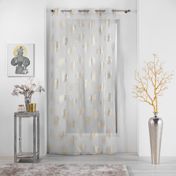 Firanka w beżowo-złotym kolorze 140x280 cm Sunny – douceur d'intérieur