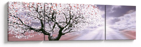 Czerwony obraz drzewa (170x50 cm)