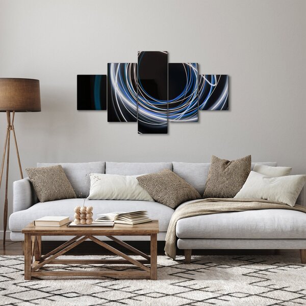 Obraz niebieskich linii (125x70 cm)