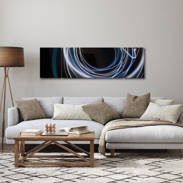 Obraz niebieskich linii (170x50 cm)