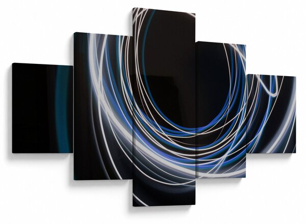 Obraz niebieskich linii (125x70 cm)