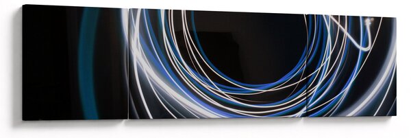 Obraz niebieskich linii (170x50 cm)