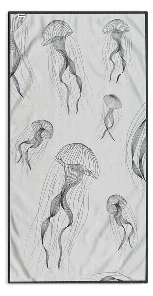 Czarno-biały ręcznik plażowy 90x180 cm Jellyfish – DecoKing