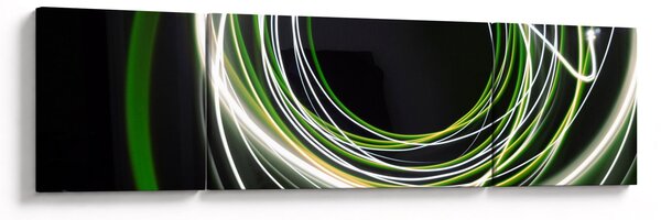 Obraz zielonych kresek (170x50 cm)