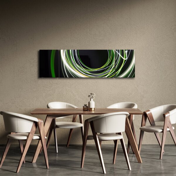 Obraz zielonych kresek (170x50 cm)