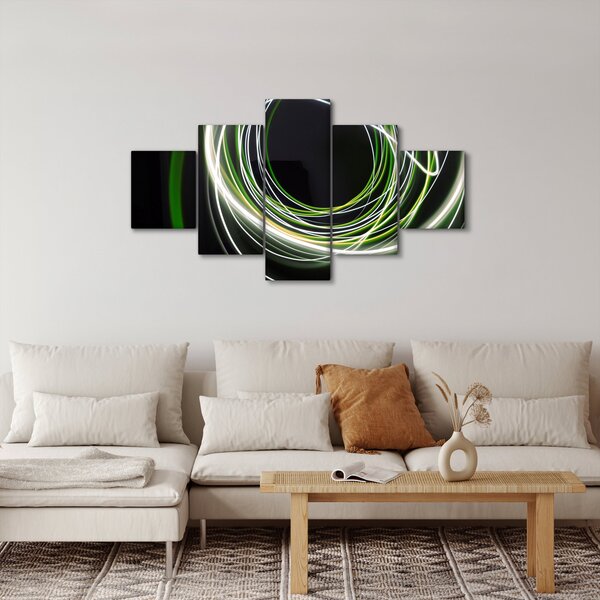 Obraz zielonych kresek (125x70 cm)