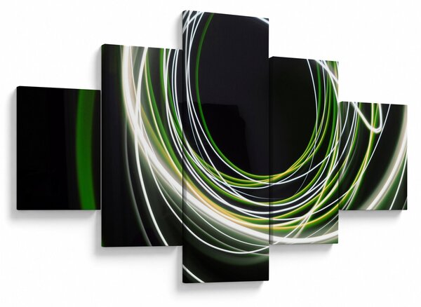 Obraz zielonych kresek (125x70 cm)