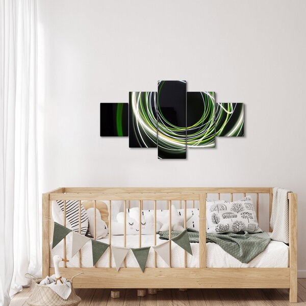 Obraz zielonych kresek (125x70 cm)