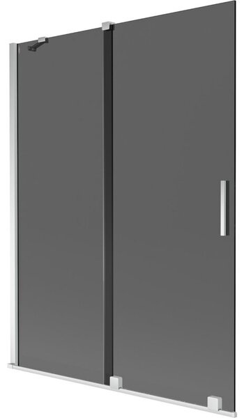 Mexen Velar parawan nawannowy 2-skrzydłowy rozsuwany 130 x 150 cm, grafit, chrom - 896-130-000-41-01