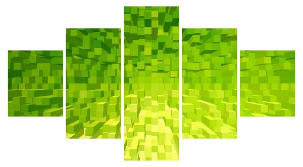 Obraz żółto-zielonych kostek (125x70 cm)