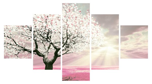 Obraz różowego drzewa (125x70 cm)