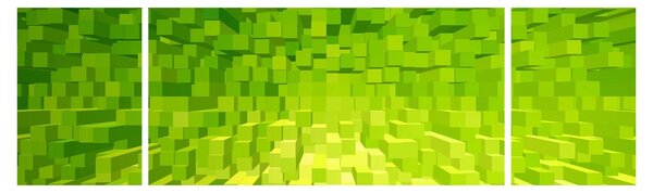 Obraz żółto-zielonych kostek (170x50 cm)