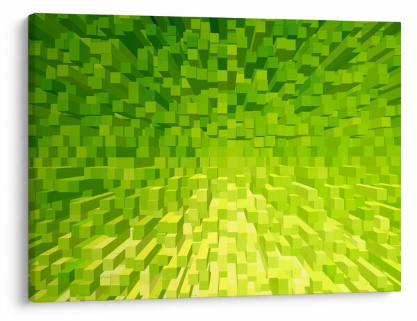 Obraz żółto-zielonych kostek (70x50 cm)