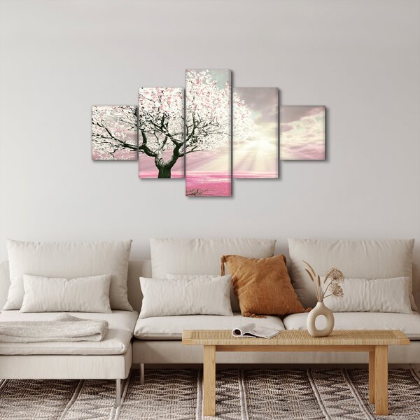 Obraz różowego drzewa (125x70 cm)