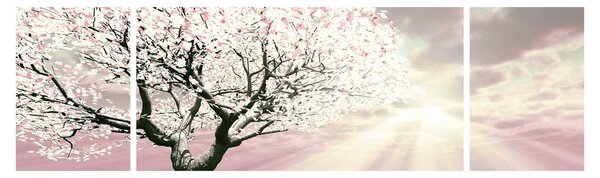 Obraz różowego drzewa (170x50 cm)