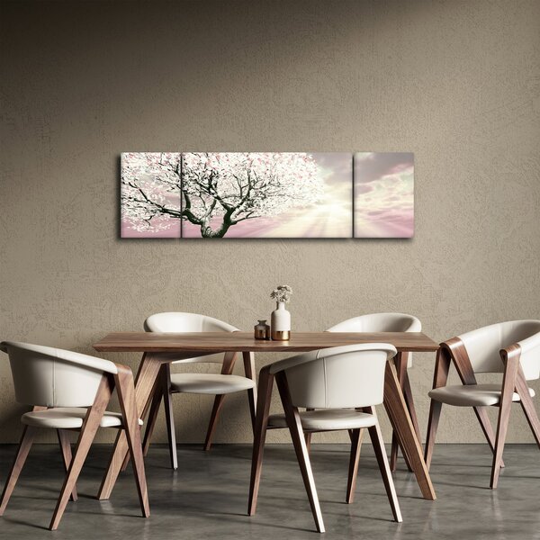 Obraz różowego drzewa (170x50 cm)