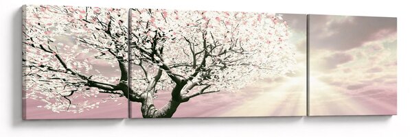 Obraz różowego drzewa (170x50 cm)