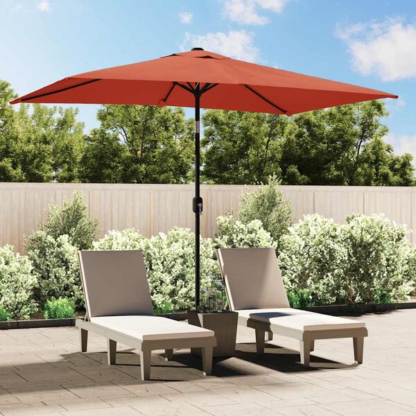 Parasol ogrodowy na metalowym słupku, 300 x 200 cm, terakotowy