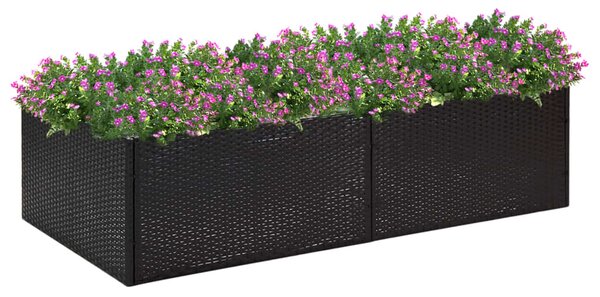 Donica ogrodowa, czarna, 157x80x40 cm, rattan PE