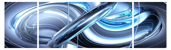Obraz niebieskiej abstrakcji (170x50 cm)