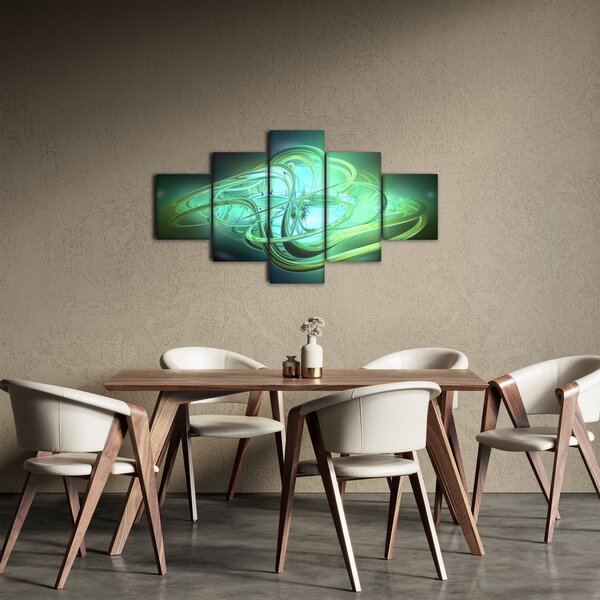 Obraz zielonej abstrakcji (125x70 cm)