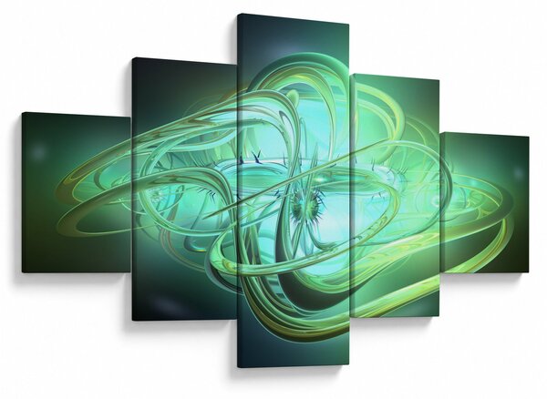 Obraz zielonej abstrakcji (125x70 cm)