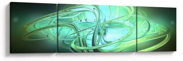 Obraz zielonej abstrakcji (170x50 cm)