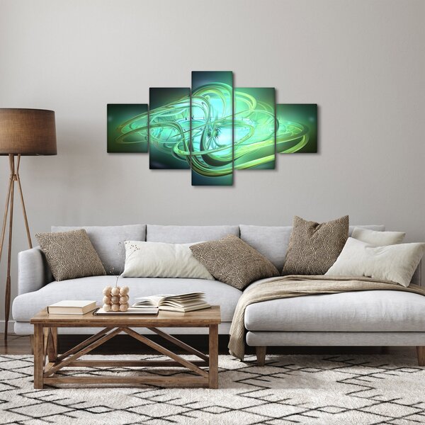 Obraz zielonej abstrakcji (125x70 cm)