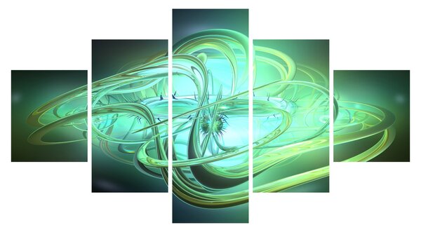 Obraz zielonej abstrakcji (125x70 cm)