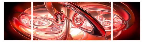 Obraz - czerwone kształty (170x50 cm)