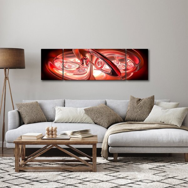 Obraz - czerwone kształty (170x50 cm)