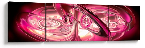 Obraz różowych fraktali (170x50 cm)