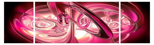 Obraz różowych fraktali (170x50 cm)
