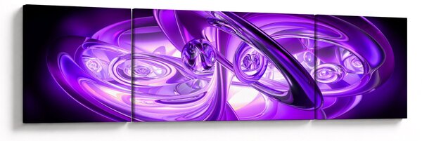 Obraz fioletowych fraktali (170x50 cm)