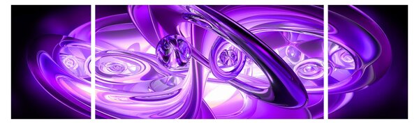 Obraz fioletowych fraktali (170x50 cm)