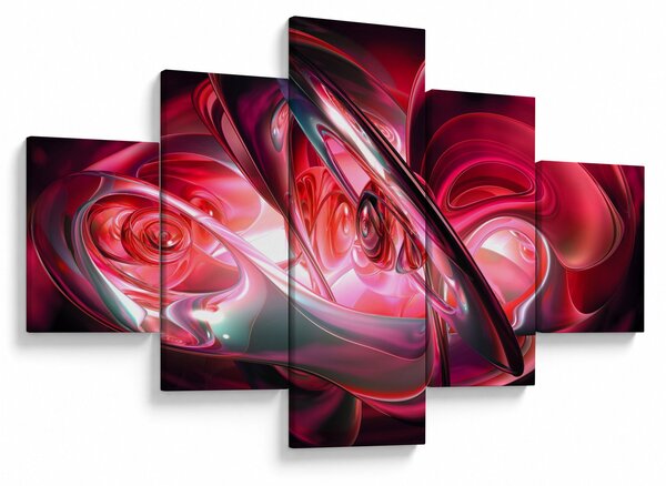 Obraz czerwonych fraktali (125x70 cm)