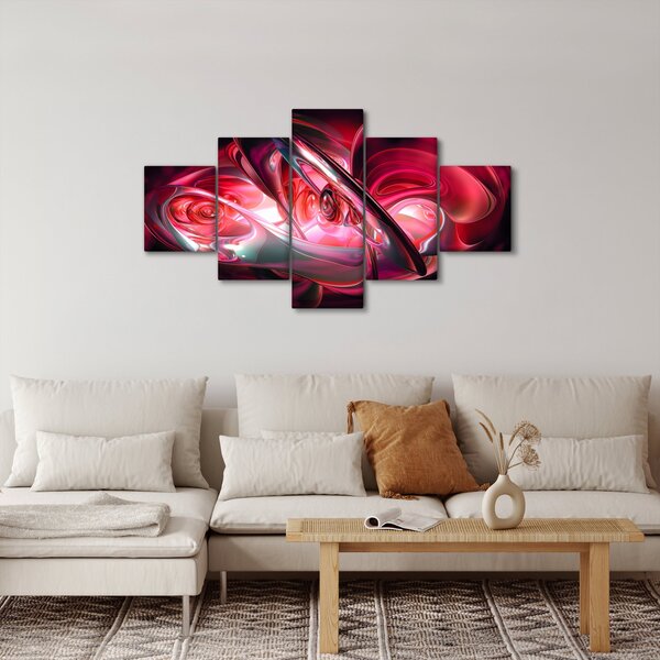Obraz czerwonych fraktali (125x70 cm)