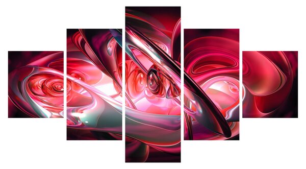 Obraz czerwonych fraktali (125x70 cm)
