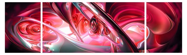 Obraz czerwonych fraktali (170x50 cm)