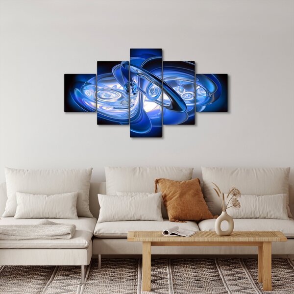 Niebieski abstrakcyjny obraz (125x70 cm)
