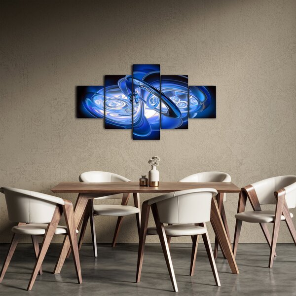 Niebieski abstrakcyjny obraz (125x70 cm)