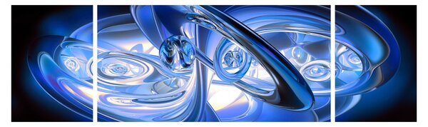 Niebieski abstrakcyjny obraz (170x50 cm)