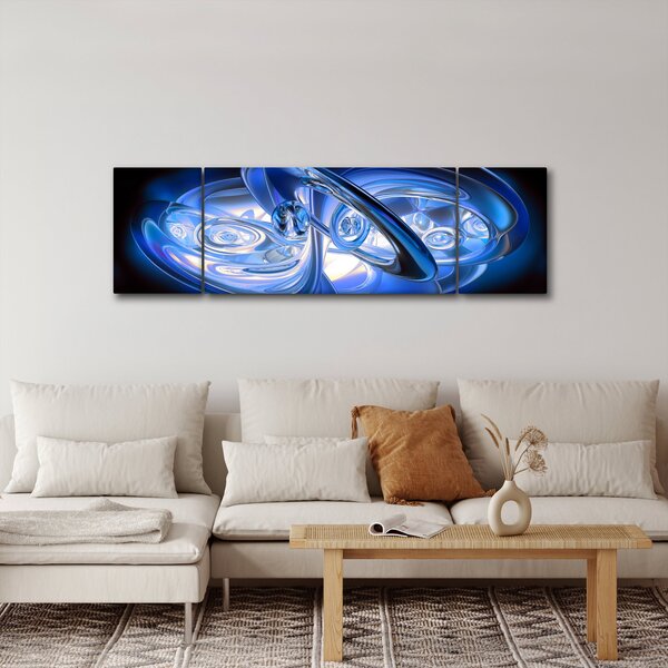 Niebieski abstrakcyjny obraz (170x50 cm)