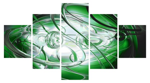 Zielony abstrakcyjny obraz (125x70 cm)
