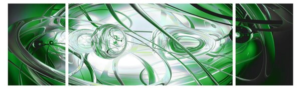 Zielony abstrakcyjny obraz (170x50 cm)