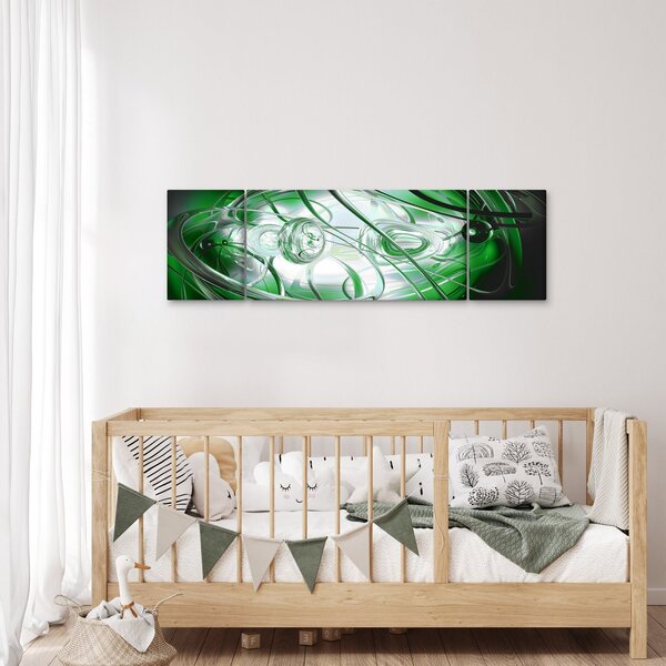 Zielony abstrakcyjny obraz (170x50 cm)