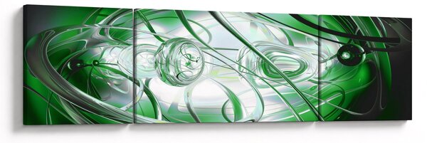 Zielony abstrakcyjny obraz (170x50 cm)